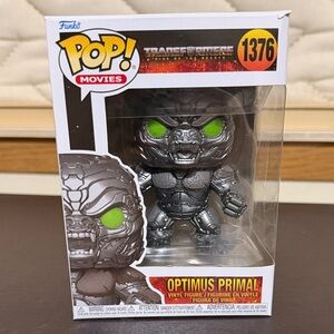 Funko Pop! Movies Optimus Primal Vinyl Figure - Silver and Green